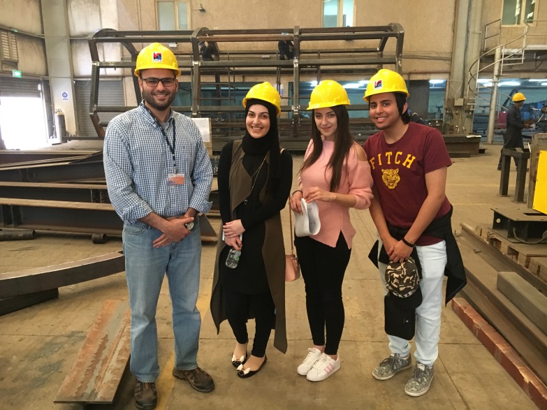 Dr. Ahmad with the Students during a steel factory visit