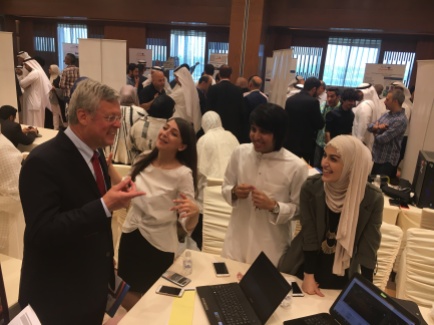 Discussions with the German Ambassador Karlfried Bergner during the Project Exhibition (May 2017)